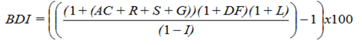 imagem mostra a fórmula da Composição de BDI