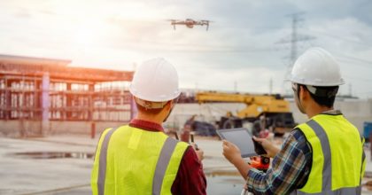 Existem várias construtech utilizando drones para apoiar as construtoras no canteiro 