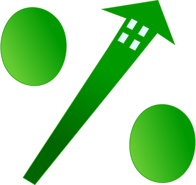 crédito financeiro: ilustração com o sinal de porcentagem pintado de verde